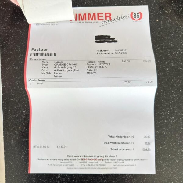 gazelle orange herenfiets 61 cm